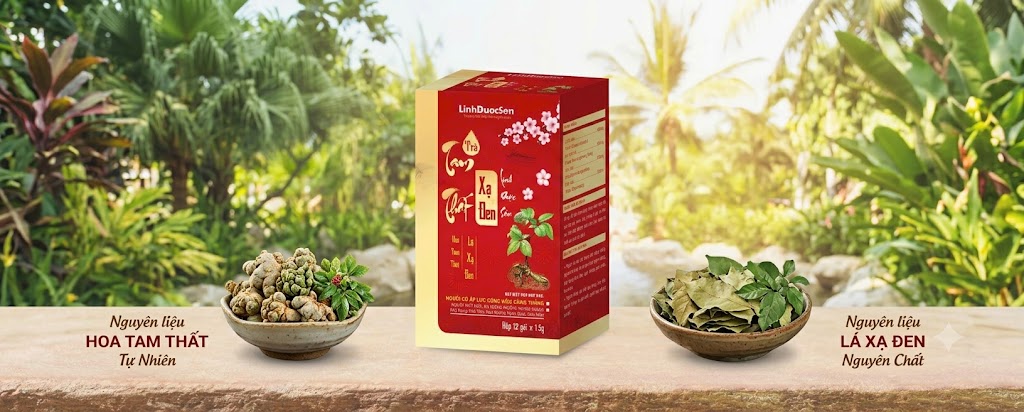 banner trà tam thất xạ đen linh dược sơn