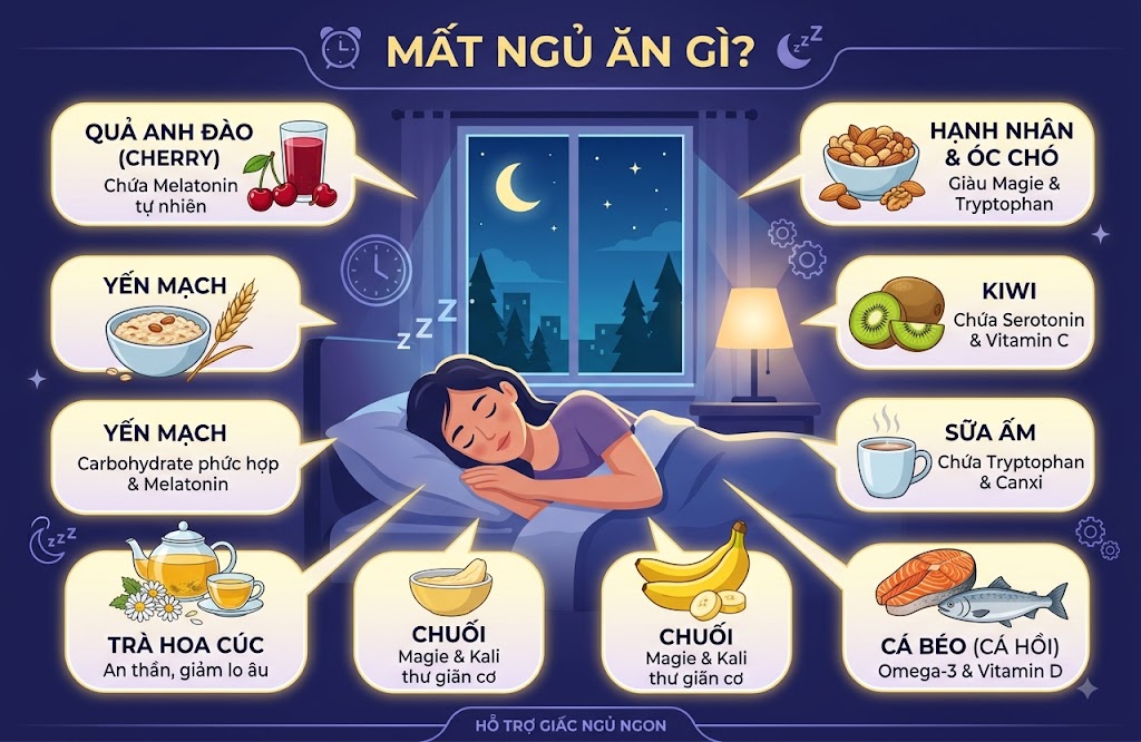 mất ngủ nên ăn gì