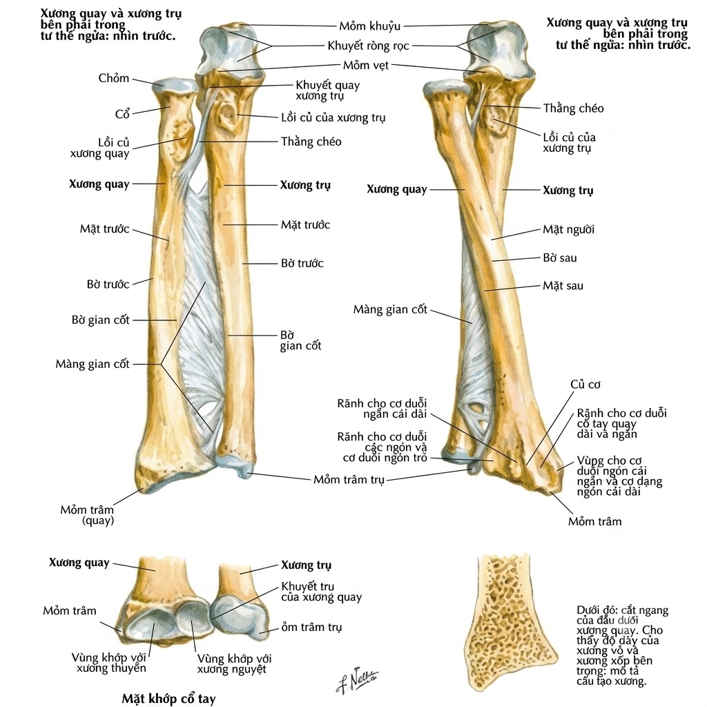 giải phẫu xương chi trên